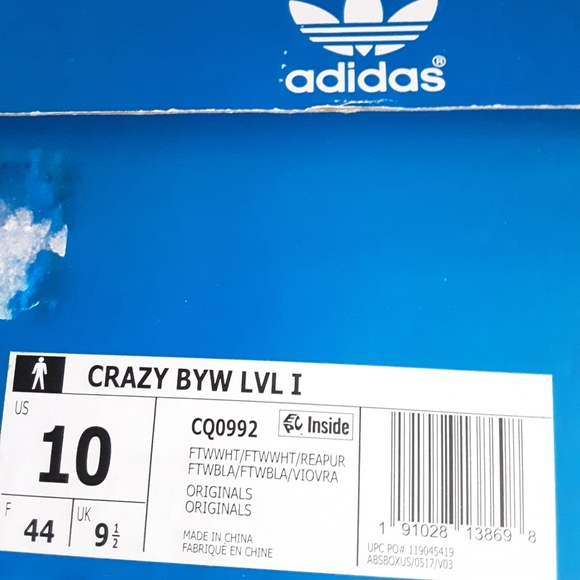 Adidas  Men\'s Crazy BYW White Basketball Shoes/Sneakers CQ0992 NWB main image 7